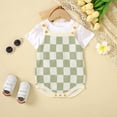 thumbnail image 4 of Blotona Infant Baby Girls Jumpsuit Summer Clothes Checkerboard Plaid Print Sleeveless Bodysuits 3M 6M 12M 18M 24M Newborn Knitted Romper Outfit 0-24M, 4 of 6