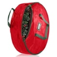 thumbnail image 3 of Bolsa de coronas navideñas navideñas Guirnaldas artificiales dobles Mango de contenedor de almacenamiento a prueba de agua Decorativo Temporadas Juguetes Inicio Rojo Vogacara HA009390-01, 3 of 6