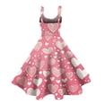 thumbnail image 4 of LWavelet 2026 Valentine's Romantic Heart Dress Women, Off-shoulder Print Wrap Flowy Sundresses Casual Trendy Pink L, 4 of 4