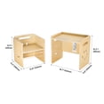 thumbnail image 4 of VEVOR Montessori Weaning Table and Chair Set, 3 In 1 Wooden Toddler Table and Chairs with Chalkboard, Adjustable Height Montessori Chair for Ages 1-5, Ideal for Drawing, Reading, Eating - Natural, 4 of 9