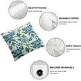 thumbnail image 4 of QZHH Blue Floral Block Print Pillow Covers Light Blue Green Chinoiserie Flowers Birds Monsoon Decorative Pillows Outdoor Farmhouse Cushion Case Pillowcase for Sofa Bed Room Decor,2 pcs White, 4 of 6