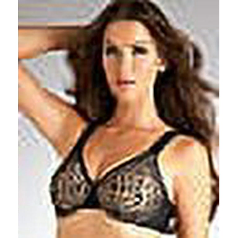 Olga 35519 Sheer Leaves Lace Minimizer Bra Underwire Brown Lace