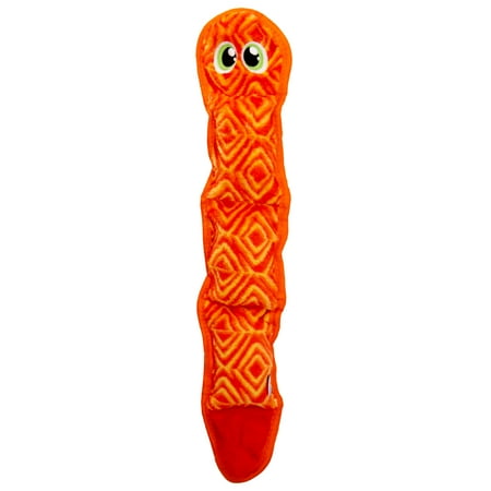 Outward Hound Durablez Stuffing-Free Squeaky Interactive Dog Toy, Tough Plush, Snake, Pink, Large