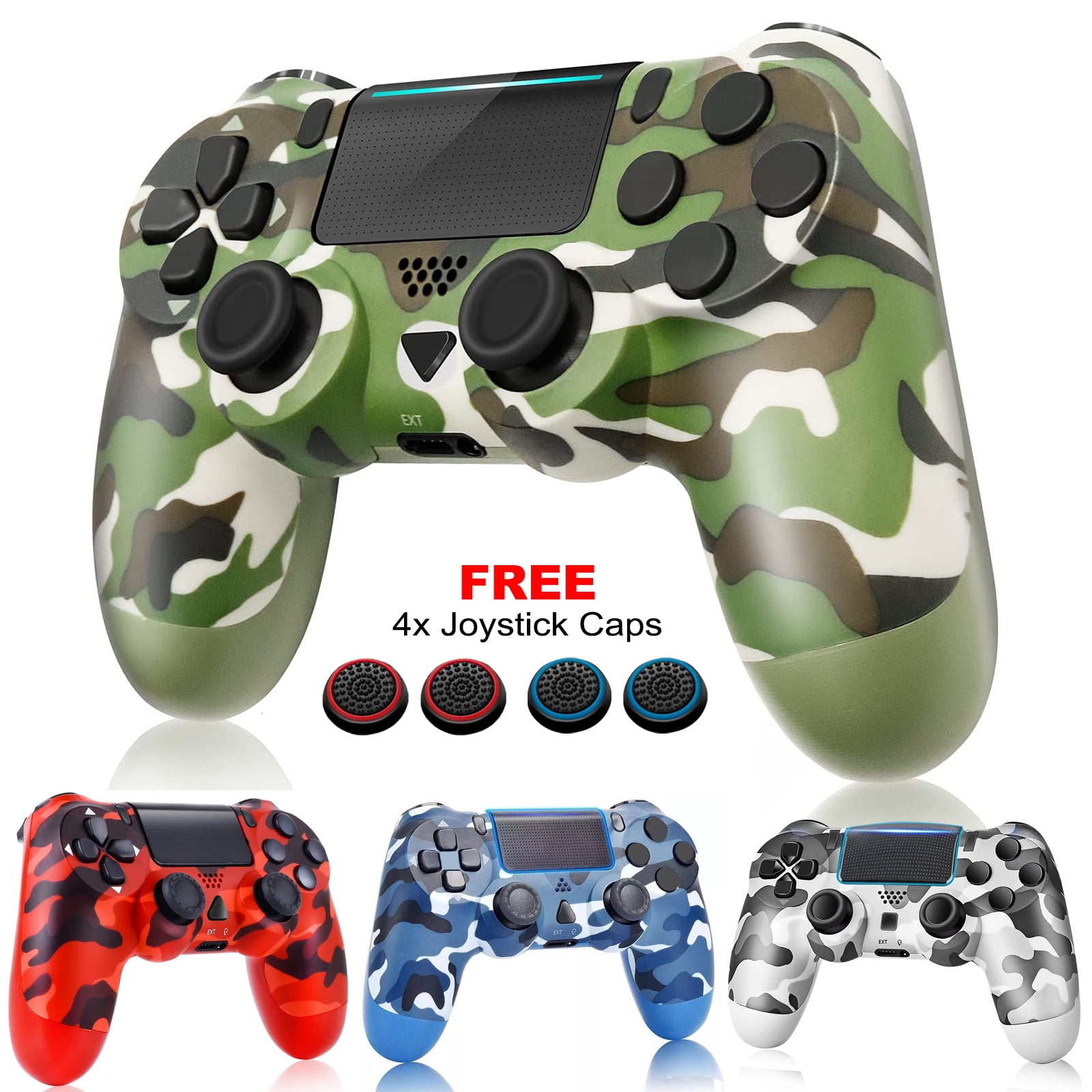 JEP Vierde fontein Wireless Game Controller Compatible with PS4/Slim/Pro with Upgraded  Joystick - Green Camo - Walmart.com