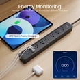 thumbnail image 5 of GHome Regleta de enchufe inteligente, 3 USB (carga rápida de 30 W) y 6 tomacorrientes controlados individualmente, protector contra sobretensiones WiFi compatible con Alexa y Google Home, monitor de e, 5 of 5