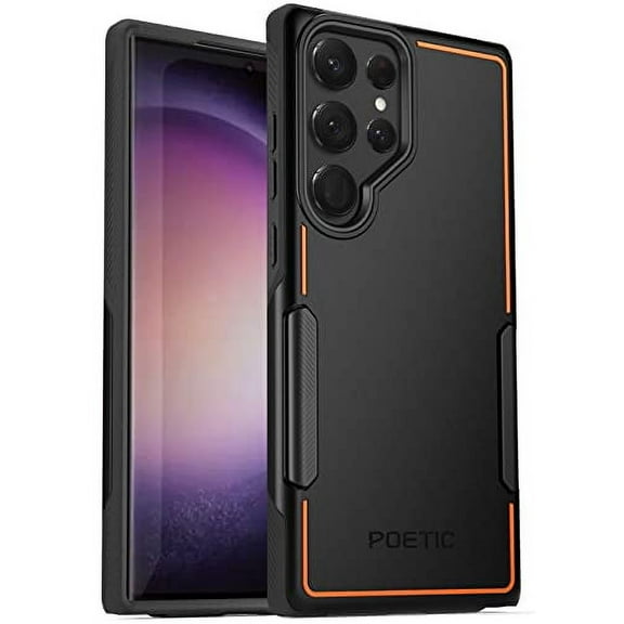Poetic Neon Case for S23 Ultra 5G 6.8 inch, Dual Layer Heavy Duty Drop Protection, Black
