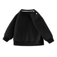 thumbnail image 4 of Chandail à Col Rond pour Enfants, Haut Décontracté à Manches Longues pour Garçons et Filles, Chandail Confortable en Mélange de Coton Doux pour la Saison Automne Hiver, Tenue d'École et de Terrain de Jeu Noir, 4 of 4