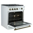 thumbnail image 5 of Marco 30-inch Gas Range White & Antique Brass Design, 4 Burners 37,000 BTU, 4.32 cu.ft. Convection Oven, 5 of 5