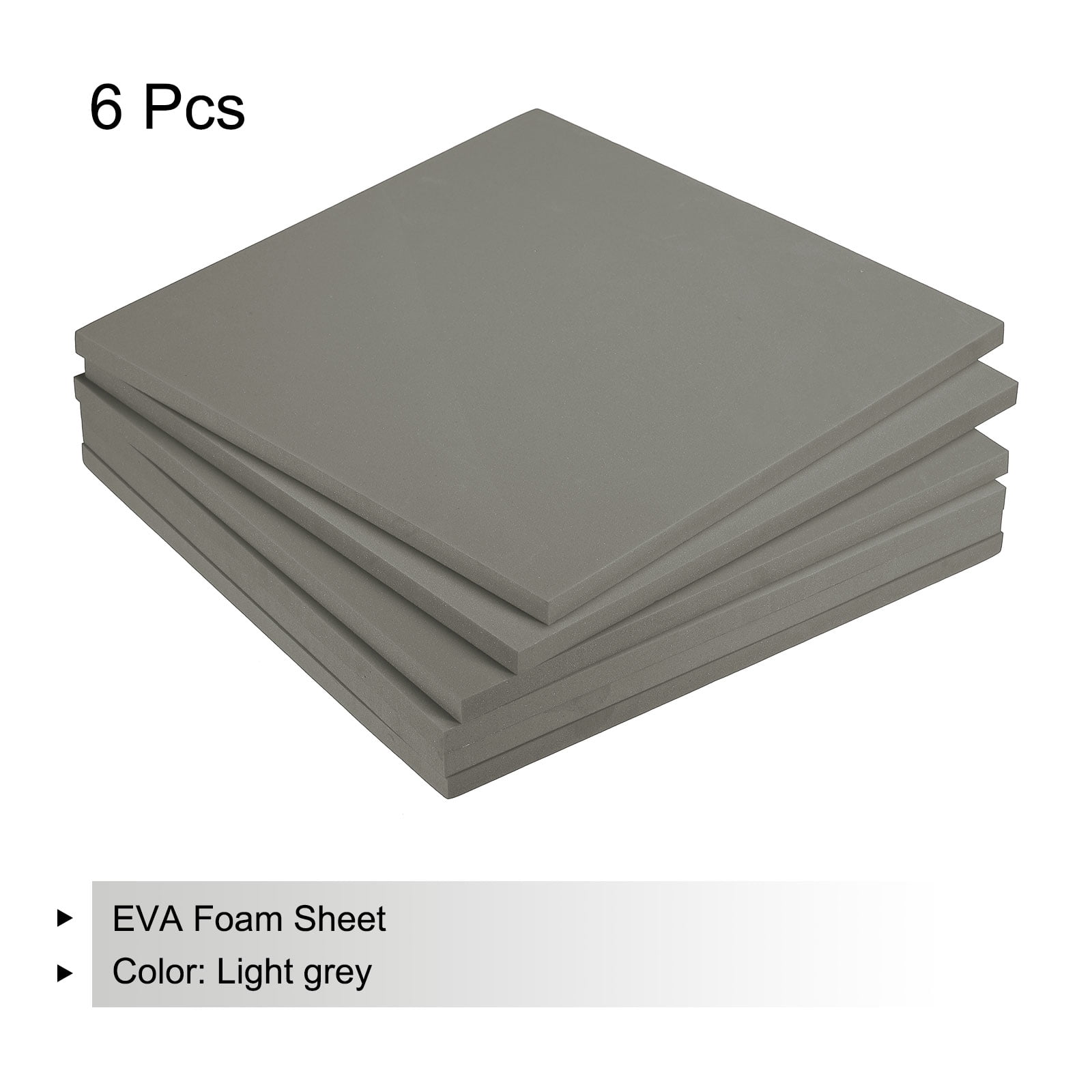 EVA Foam Sheets Light Grey 9.8 Inch x 9.8 Inch 10mm Thick Crafts Sheets 6Pcs