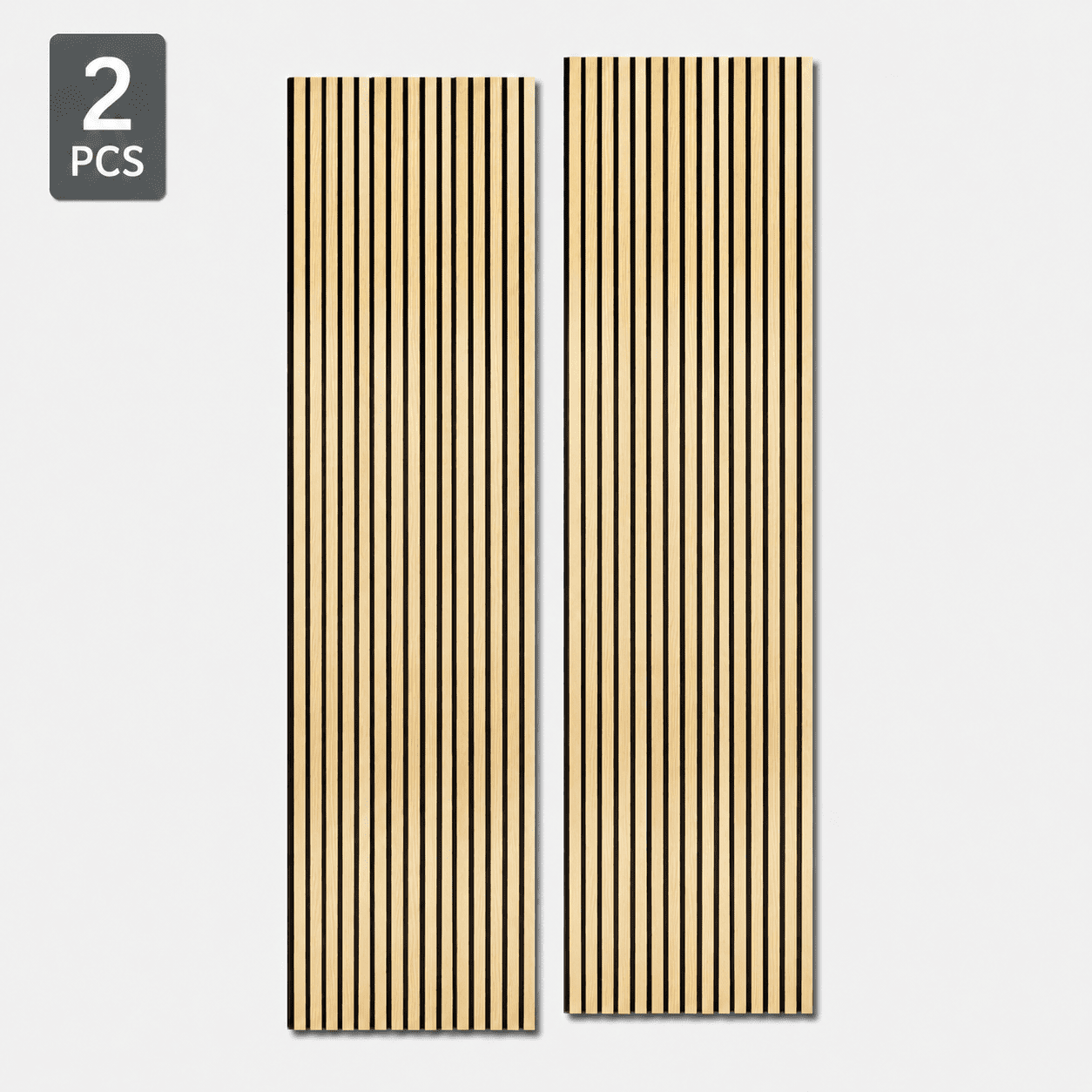 Yeslife 2 pcs Wood Slat Acoustic Wall Panels, 95.7 in x 24 in, Oak MDF, 3D Decorative Sound-Absorbing Panels for Interior Walls, 31.65 sq ft