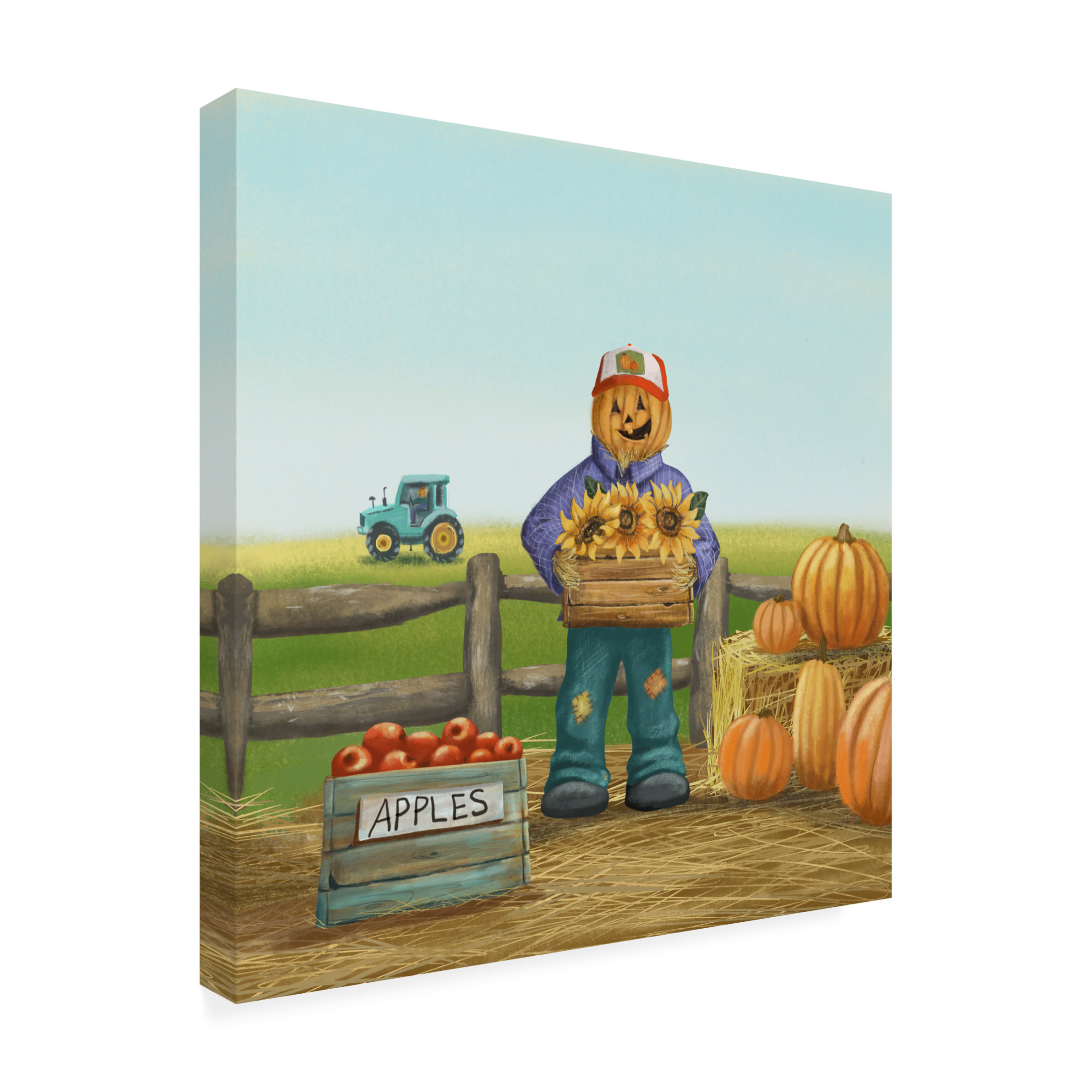 Canvas Wall Art - Christine Rotolo 'Happy Farmers 2' Wall Art for Living Room, Bedroom, or Office Décor by Trademark Fine Art - 35 x 35 Inches