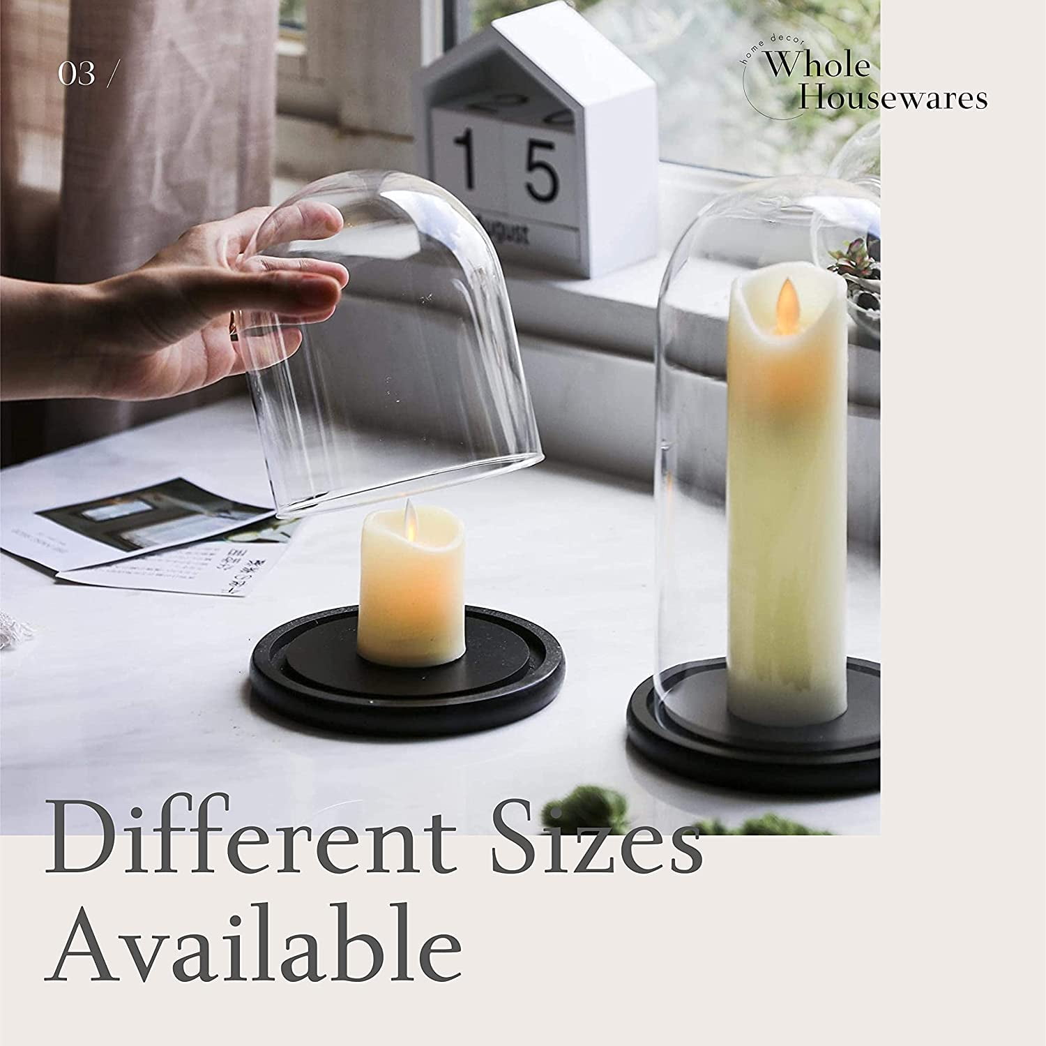 Buy Decorative Clear Glass Dome/Tabletop Centerpiece Cloche Bell Jar