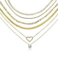 thumbnail image 1 of JeenMata Multipack 6 piezas colgante de collar en capas para mujer, chapado en oro amarillo, cadena de oro, collar de gargantilla, collar en capas de espiga, regalo de joyería, 1 of 6