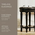 thumbnail image 3 of Maven Lane Pullman Table d'Appoint Ronde Traditionnelle en Bois Finition Noire Antique, 3 of 6
