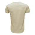thumbnail image 2 of Hotian Mens Big & Tall Short Sleeve Linen Henley Shirt with Pocket Beige XL (One Size Smaller), 2 of 5