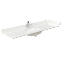 Wyndham Collection Wcfqc166stopuns-Q 66" Quartz Vanity Top - White