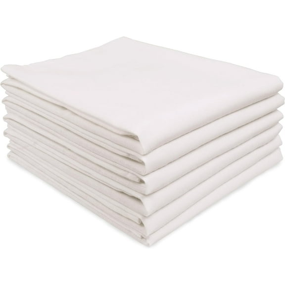 MALLOWEX Kitchen Flour Sack Dish Towels Off White | 6 Pack | 28 x 28 Inch | Multi-use Kitchen Towels | 100% Ring Spun Cotton | Very Soft, Lint Free | Highly Absorbent Tea Towels for Embroidery/Craft