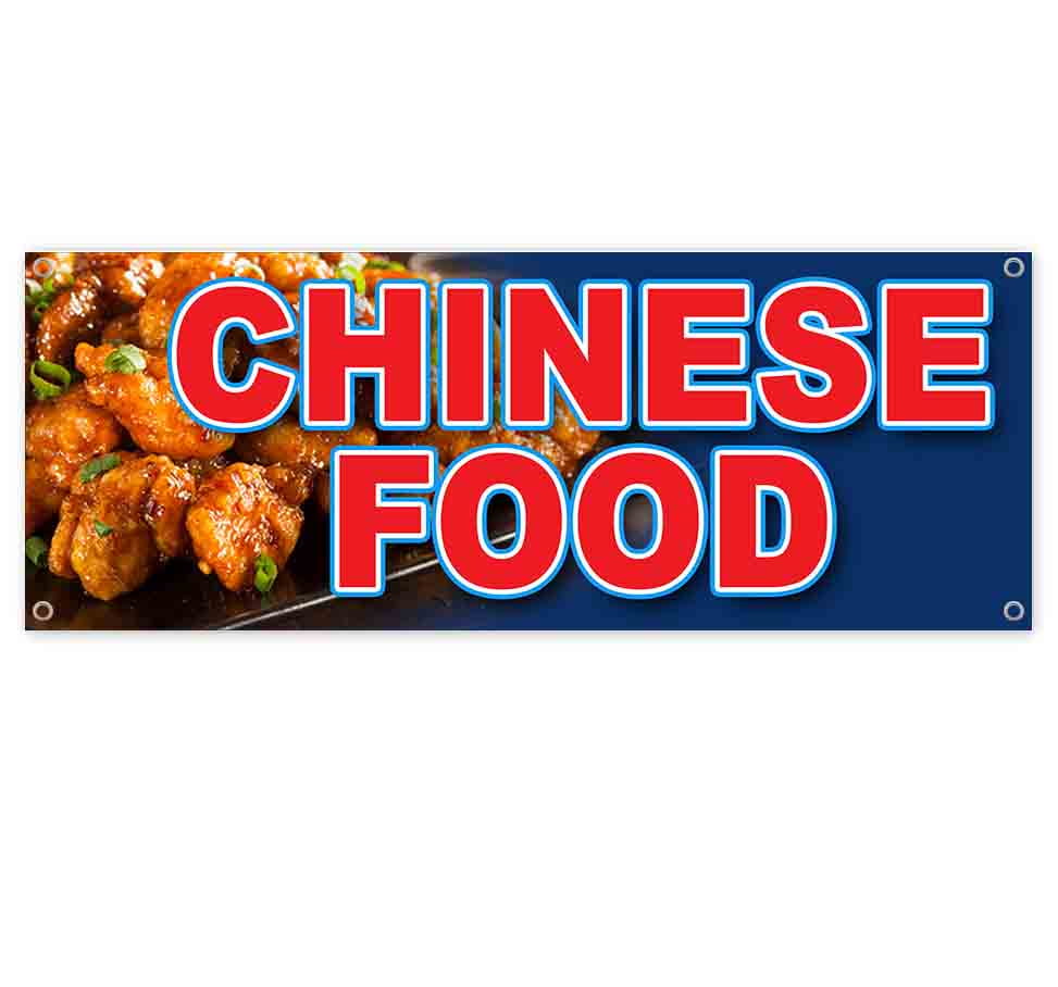 Chinese Food 13 oz Vinyl Banner With Metal Grommets