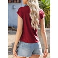 thumbnail image 5 of Eytino Cowl Neck Tops for Women Spring Summer Womens Tops Dressy Casual Business Short Sleeve Shirts Blouses, 5 of 8