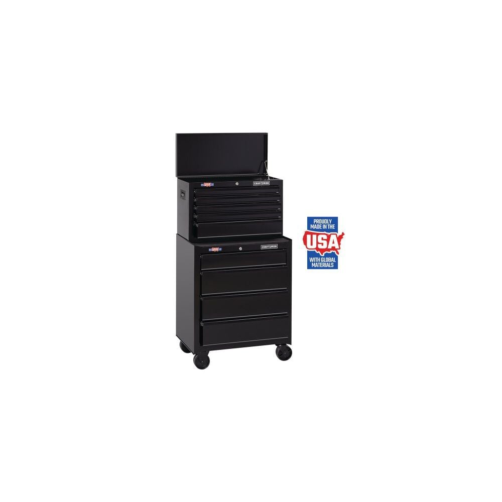CRAFTSMAN 112521 26 Wide 5-Drawer Standard-Duty Top Chest - Black
