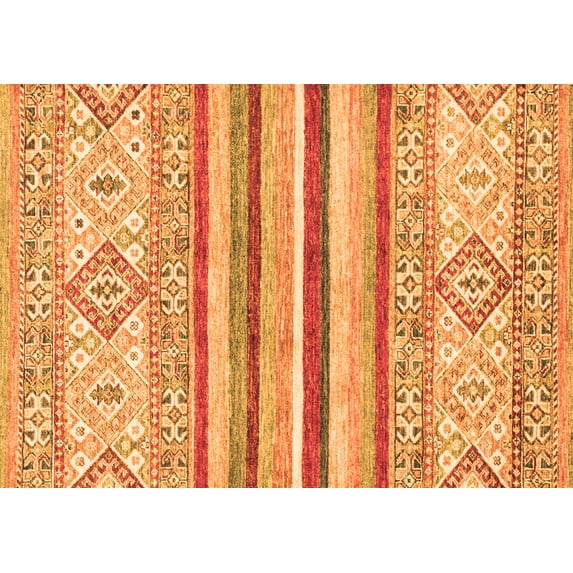 Ahgly Company Indoor Rectangle Abstract Orange Modern Area Rugs, 8' x 12'