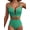 Green Plaid, variant on Women'S 2 Piece High Waisted U Wire Bikini Set Floral Print Crisscross Back Bathing Swimsuit Leopard Print L