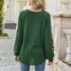 thumbnail image 3 of Blusa con estampado de leopardo y hombros descubiertos, blusa verde de manga larga a la moda para mujer, diseño de cuello redondo, 3 of 7