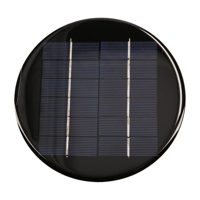 150mm Round Polycrystalline Silicon Solar Panel - 2W 6V 330mA IP65 Waterproof DIY Solar Epoxy Board for Solar-Powered Models, Toys, Lights, Displays, Small DC Battery Charging & Teaching (Black,