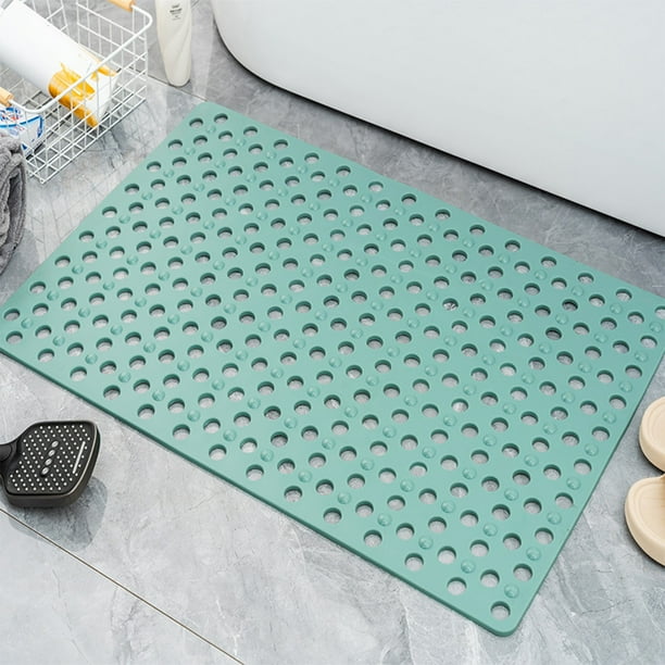 Alfombrilla antideslizante para ducha, rectangular, con ventosa, para masaje de pies, resistente, impermeable, lavable, para baño y cocina, plegable y portátil, de goma.