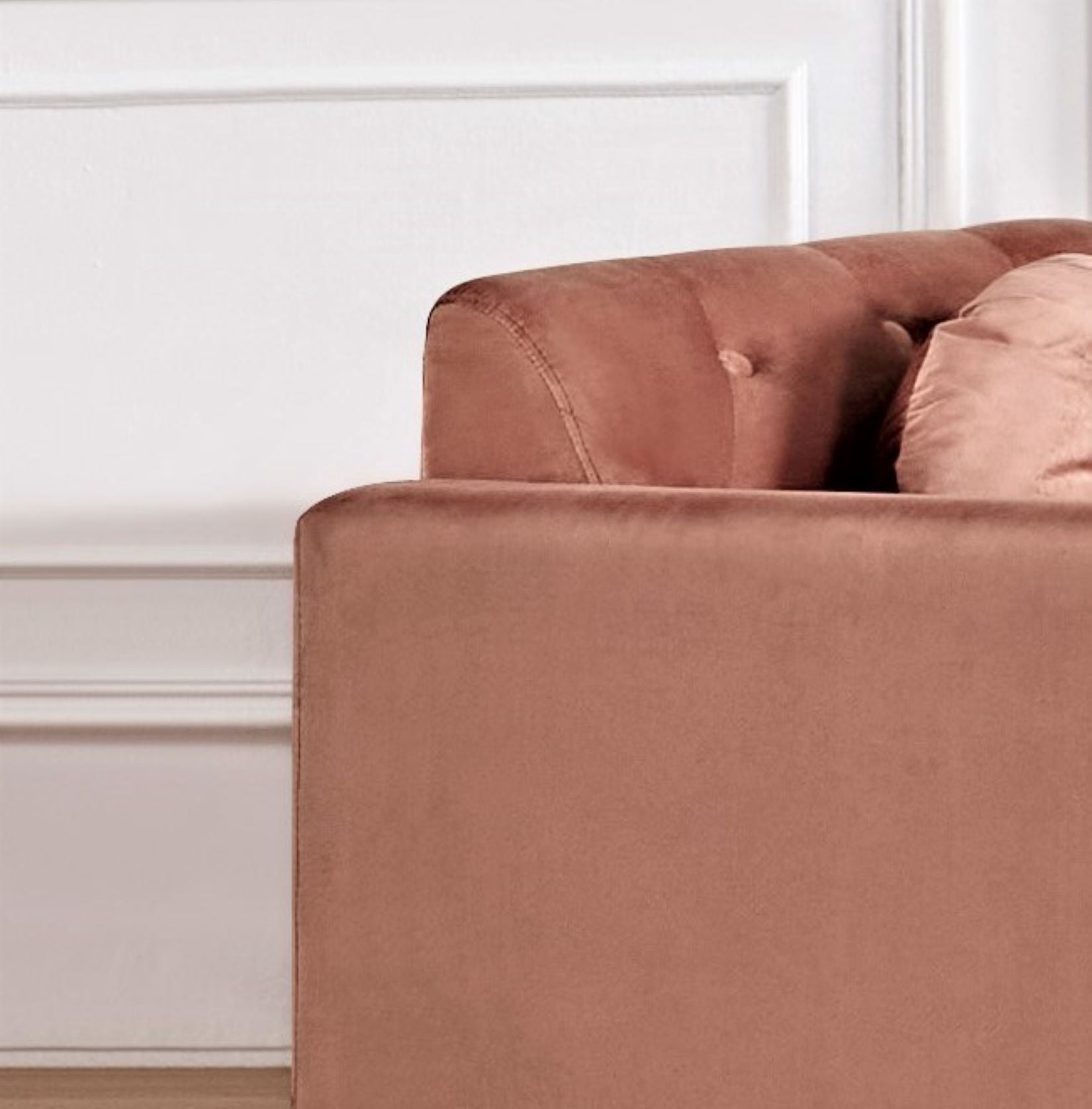 Uspridefurniture Latisha 79.5'' Velvet Square Arm Sofa,Pink