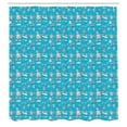 thumbnail image 3 of Ambesonne Ski Pattern Shower Curtain, Winter Doodle Snowboard, 69"Wx75"L, Sky Blue and White, 3 of 5