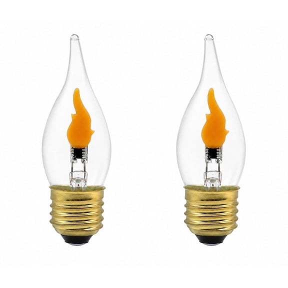 Creative Hobbies Flame LED Flicker Bulbs, 1W E26 Medium Base, 2 Pack
