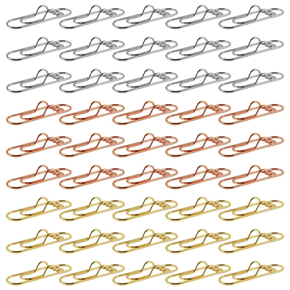 45 Pcs Metal Heart Paper Clips Pen Holders for Notebooks, Rose Gold, Gold, Silver, Cute Pen Clip for Journal, Planner, Stationery, Office