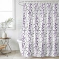 thumbnail image 2 of Small Stall Shower Curtain 48x72 Inch Narrow Half Size Purple Grey Botanical Bath Curtains Bathroom Decor, Spring Floral Summer Farmhouse Waterproof Fabric Shower Curtain Set with Hooks 48 Inch, 2 of 7
