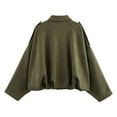 thumbnail image 5 of GEWSEY Faux Suede Jacket Women Oversized Long Sleeve Zip Up Epaulet Bomber Leather Jackets Oversized Casual Coat (Army Green, XS), 5 of 8