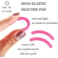 thumbnail image 4 of Rizador de pestañas de color rosa con 2 almohadillas de silicona de repuesto y mango con purpurina, herramienta para rizar pestañas para mujeres y niñas (rosa), 4 of 4