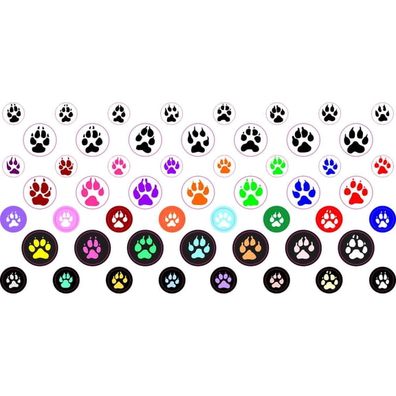 StickerTalk Paw Print Camera Dots Webcam Covers, 1 sheet of 32 stickers at 0.25 inches diameter, 21 stickers at 0.375 inches diameter