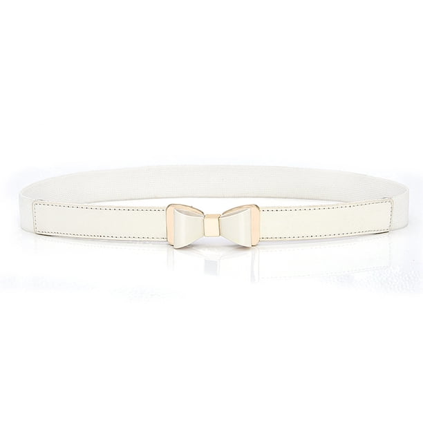 Vestido de moda Cinturón Elástico Universal Frote Bowknot Correas de cuero con hebillas Adornos Día de San Valentín Cinturones para mujer Vestidos Blanco Advancent AP008758-03