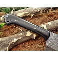 thumbnail image 2 of Damascus steel chopper chef cleaver Knife 10 Inches long custom made full tang 6" blade Buffalo Horn scale with inserting hole, 2 of 5