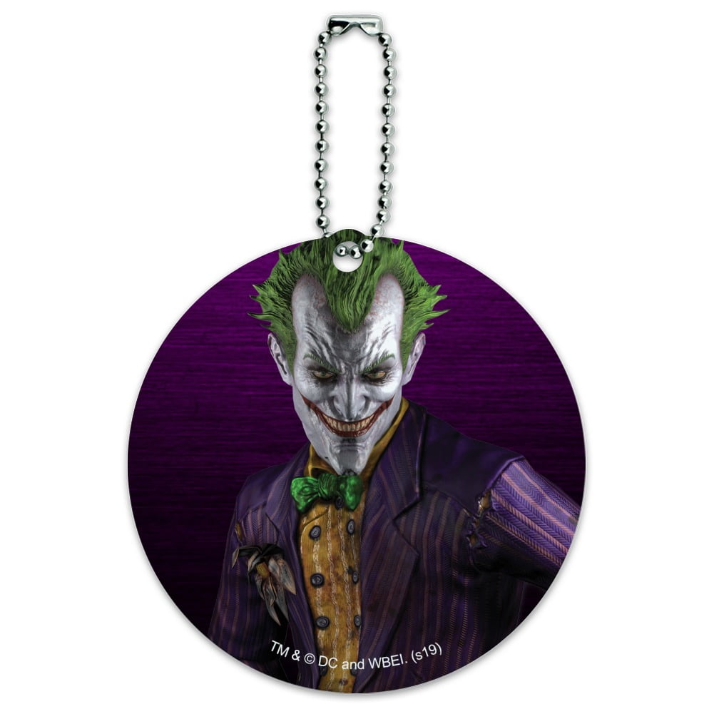 Batman Arkham Asylum Video Game Joker Round Luggage ID Tag Card