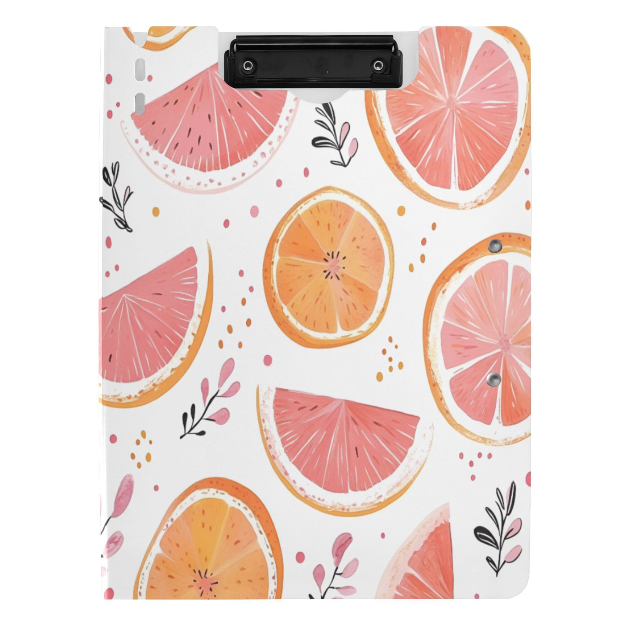 FORMRS A4 Clipboard Folder with Pen Holder Horizontal Foldable School Office Binder, Citrus Slice