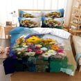 thumbnail image 5 of Textile 3PCS Double Single Twin King Tulip Duvet Linen Set bed Sunflower Rose Case Pillow Cover Quilt Flower HD 3D, 5 of 7