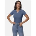 thumbnail image 2 of Womens Summer V Neck Short Sleeve T Shirts Slim Fitted Casual Tee Tops, 2 of 6