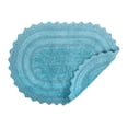 thumbnail image 3 of Alfombra de baño DII Crochet Collection reversible, grande, ovalada, azul DII Ver descripción, 3 of 7