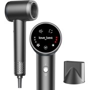 Ionic Hair Dryer with 600 Million Negative Ions, Low Noise, Lightweight, Fast Drying, for Women Men Travel Salon, Gray