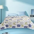 thumbnail image 5 of Qocolhg Spring Summer Quilt Bedding Modern Air Conditioner Quilt for Kids, Cotton Breathable Comforter Print Floral Quilts Bedspread, Cooling Blankets for Hot Sleepers, 39x59 inch, Purple, 5 of 6