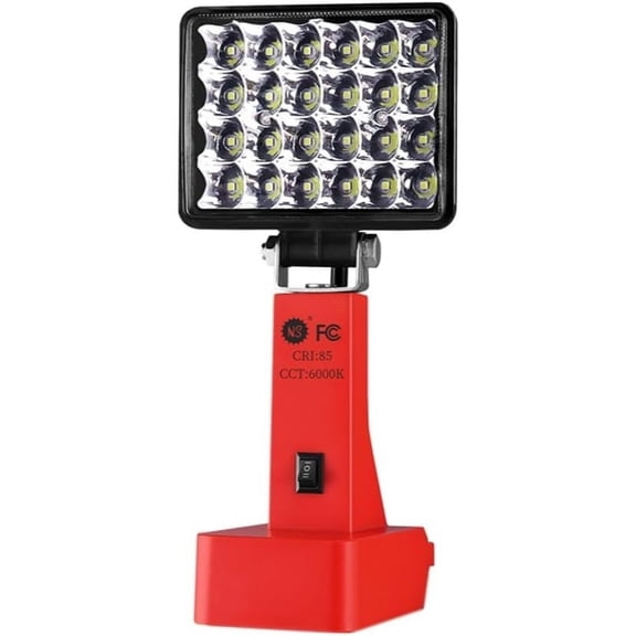 Cordless LED Work Light 6000K for DeWalt 20V/Milwaukee M18 Dual Brightness Modes Battery Protection for Job Site Camping Emergency