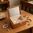 thumbnail image 6 of Mini Imitation Wood Storage Box with Hinged Lid, Decorative Home Organizer for Jewelry or Small Keepsakes 5.51 × 4.13 × 2.83 in, 6 of 6