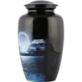 thumbnail image 5 of Cremation Urns for Human Ashes | Crafted Memorial for Cherished Remains | Beautiful Design Funeral Pot for Pets Loss & Loved Ones. 10.5" Aluminum | 200 Cubic Inches (Large Adult) Moon., 5 of 5