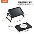thumbnail image 2 of VEVOR Bed Tray Table with Foldable Legs, Bamboo Breakfast Tray for Sofa, Bed, Eating, Snacking, and Working, Adjustable Tabletop Slope Serving Laptop Desk Tray, Portable Food Snack Platter, 20"x12.2", 2 of 9